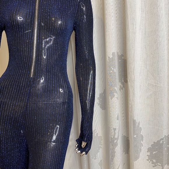 Midnight Mesh Perspective Jumpsuit - Picture 2 of 2